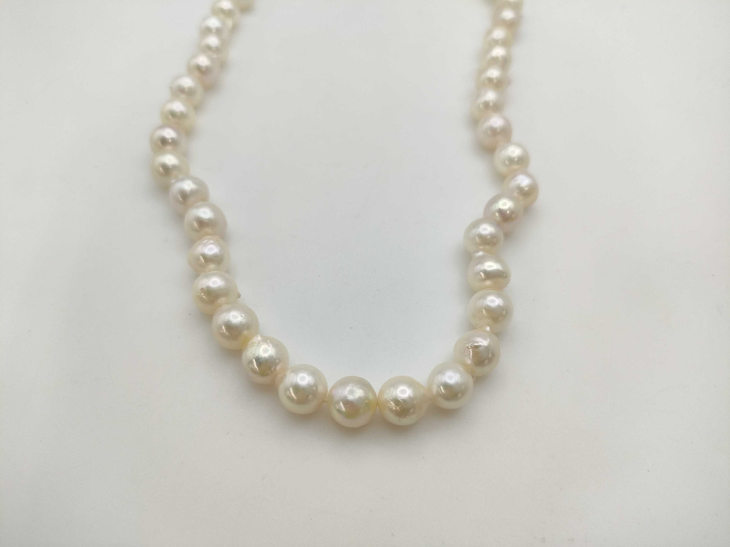 Semi-round pearl diameter approx. 8.1-8.5mm SV 36.5g necklace 