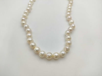 Semi-round pearl diameter approx. 8.1-8.5mm SV 36.5g necklace 