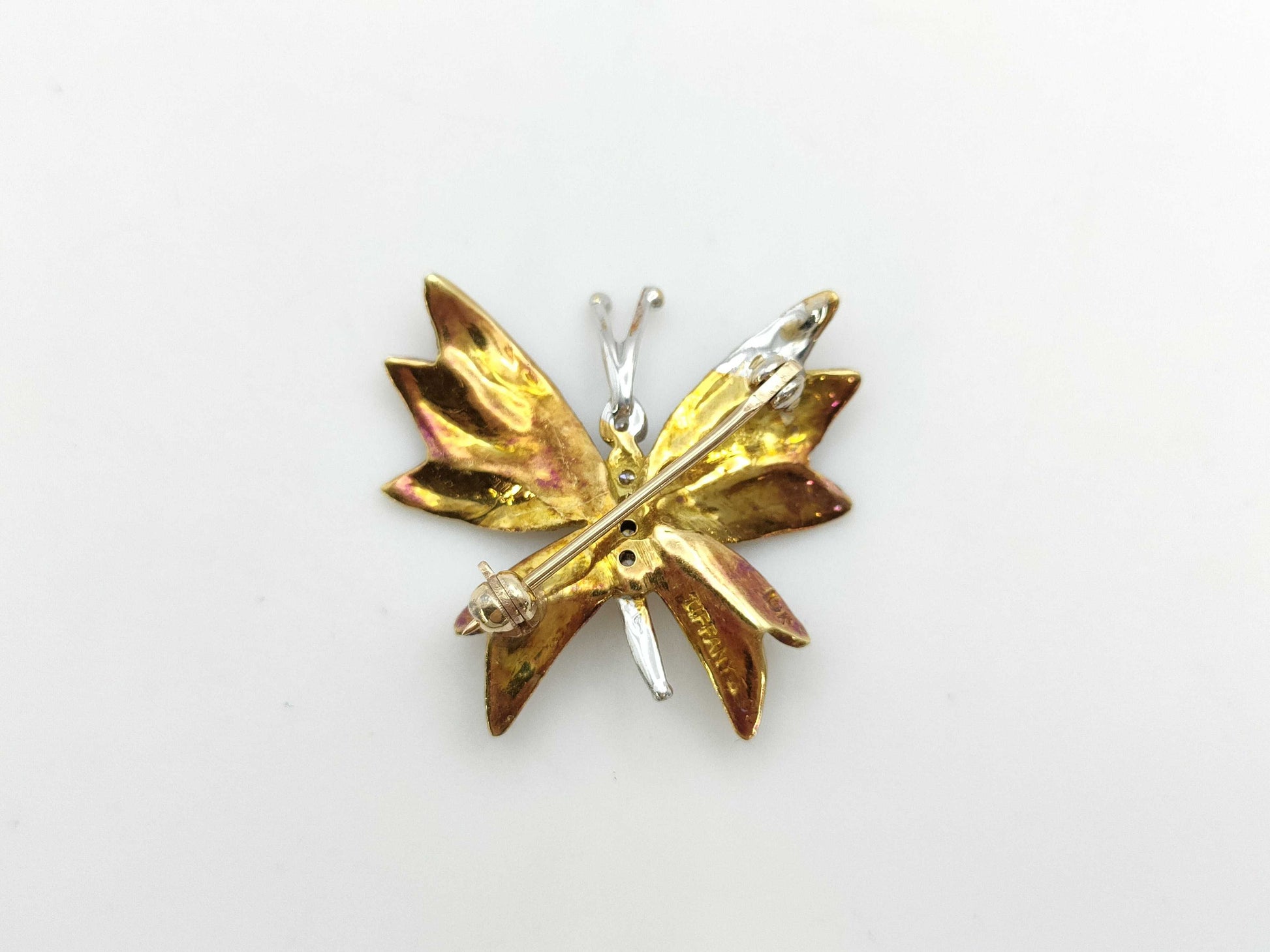 Tiffany&Co. Butterfly Motif Diamond 18K 4.2g Brooch 