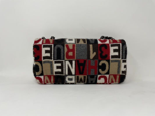 CHANEL CHANEL Wool Multicolor Turnlock Shoulder Bag