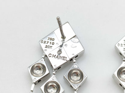 CHANEL Matlasse WG 750 22.6g Earrings 