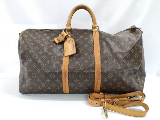 LOUIS VUITTON Monogram Keepall 55 Bandouliere Boston Bag