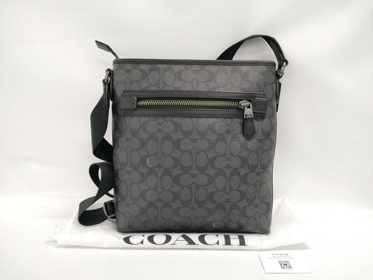 COACH Signature Pattern Black Shoulder Bag