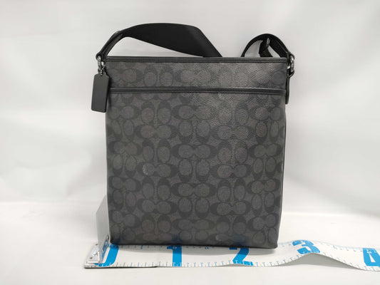 COACH Signature Pattern Black Shoulder Bag