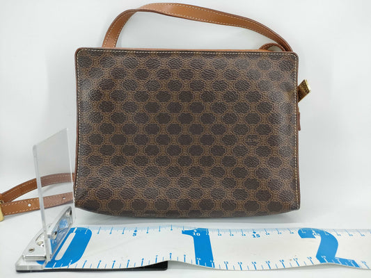 CELINE Front Pocket Shoulder Bag Macadam Shoulder Bag