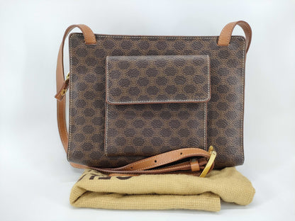 CELINE Front Pocket Shoulder Bag Macadam Shoulder Bag