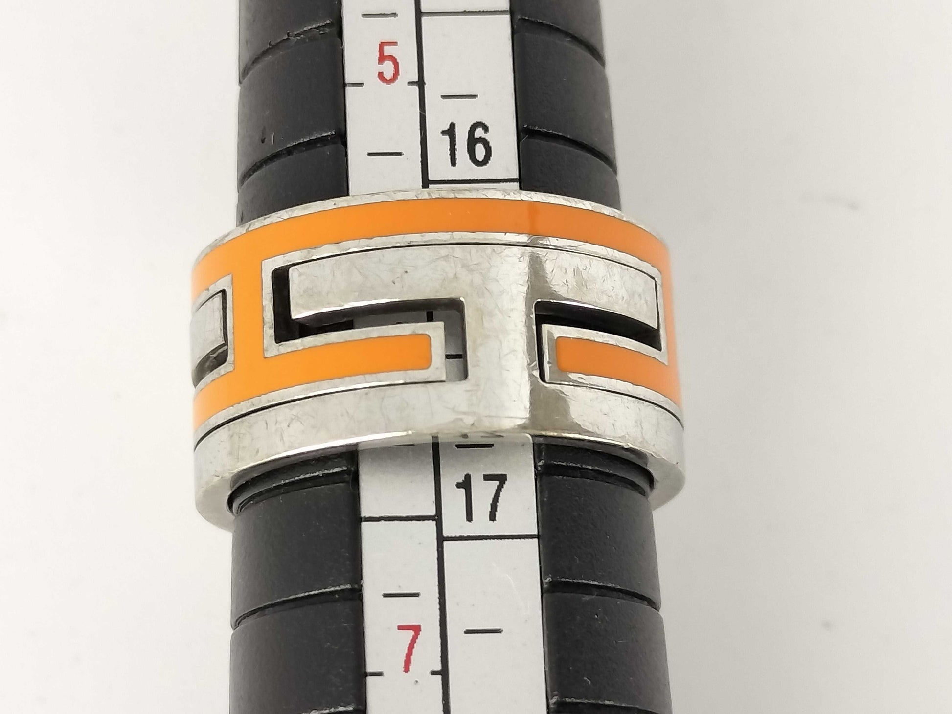 HERMES H Ring, Orange, Size 52, Size 12