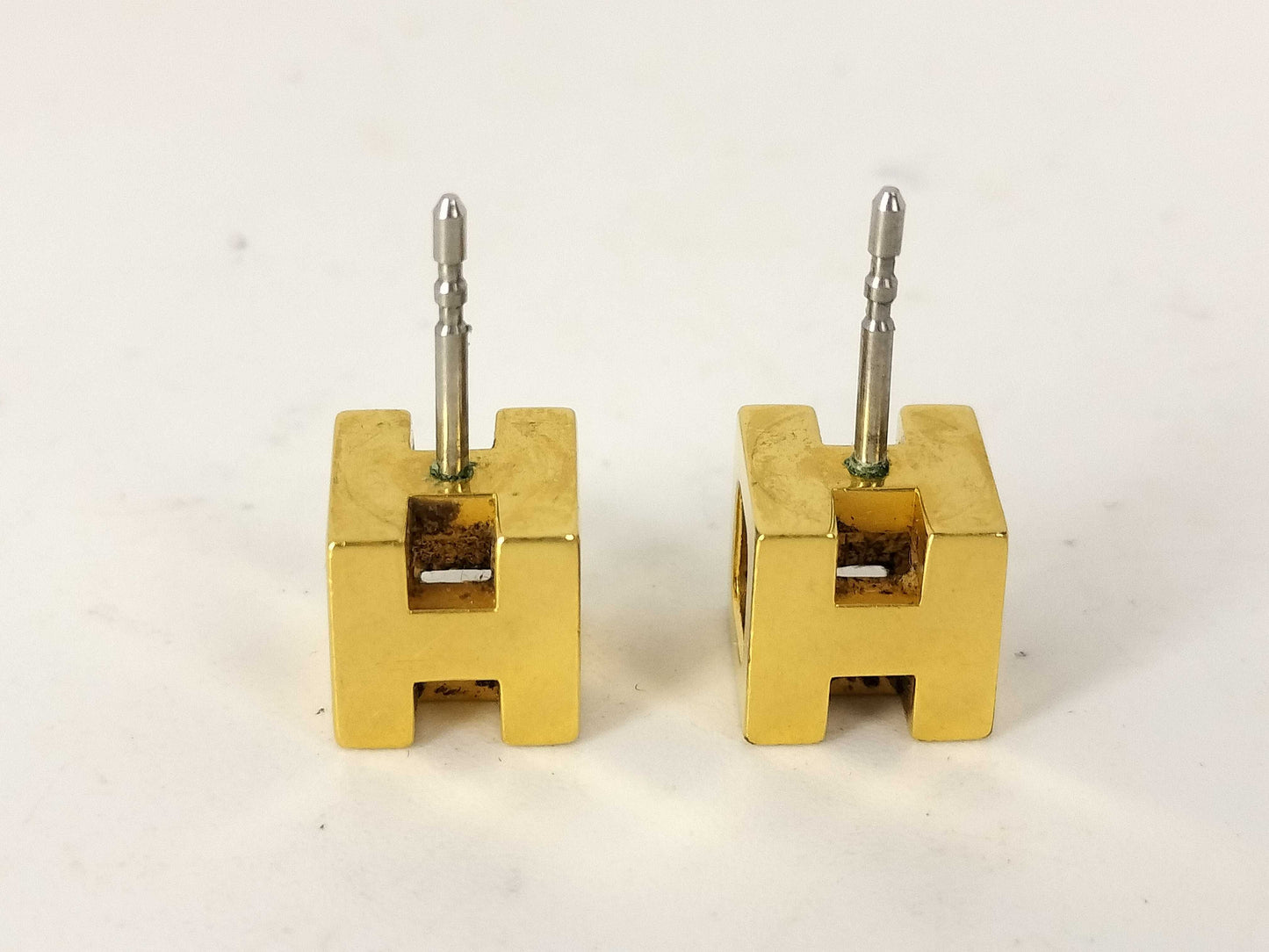 HERMES CAGE DE H H Cube Earrings