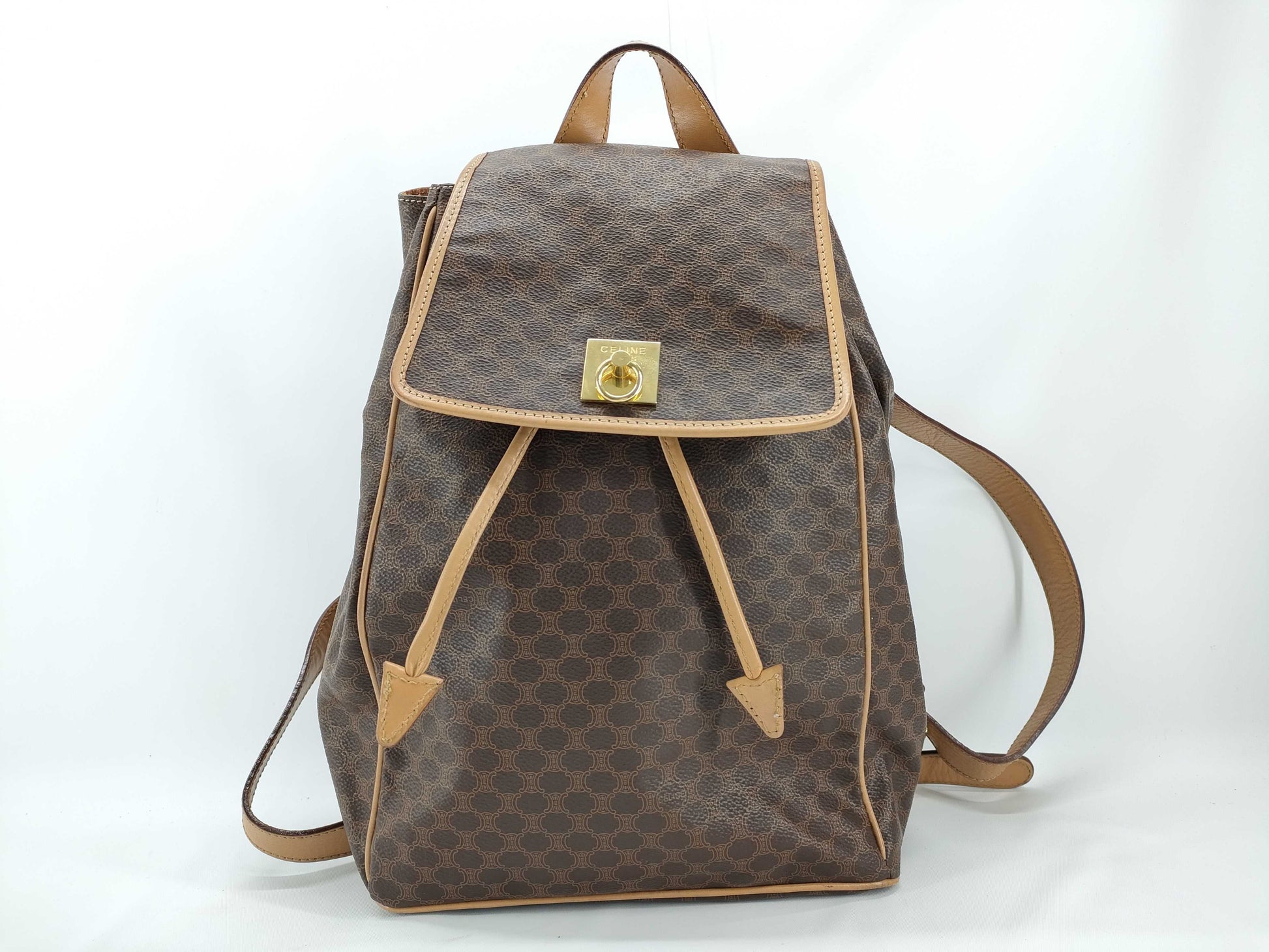 CELINE Macadam Leather Backpack with Gancini Hardware