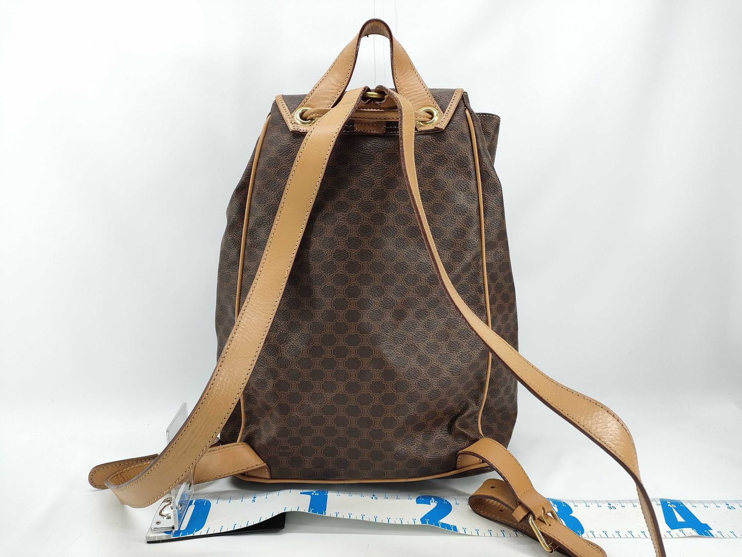 CELINE Macadam Leather Backpack with Gancini Hardware