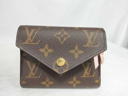 LOUIS VUITTON Monogram Portefeuille Victorine M62360 Rose Ballerine Wallet