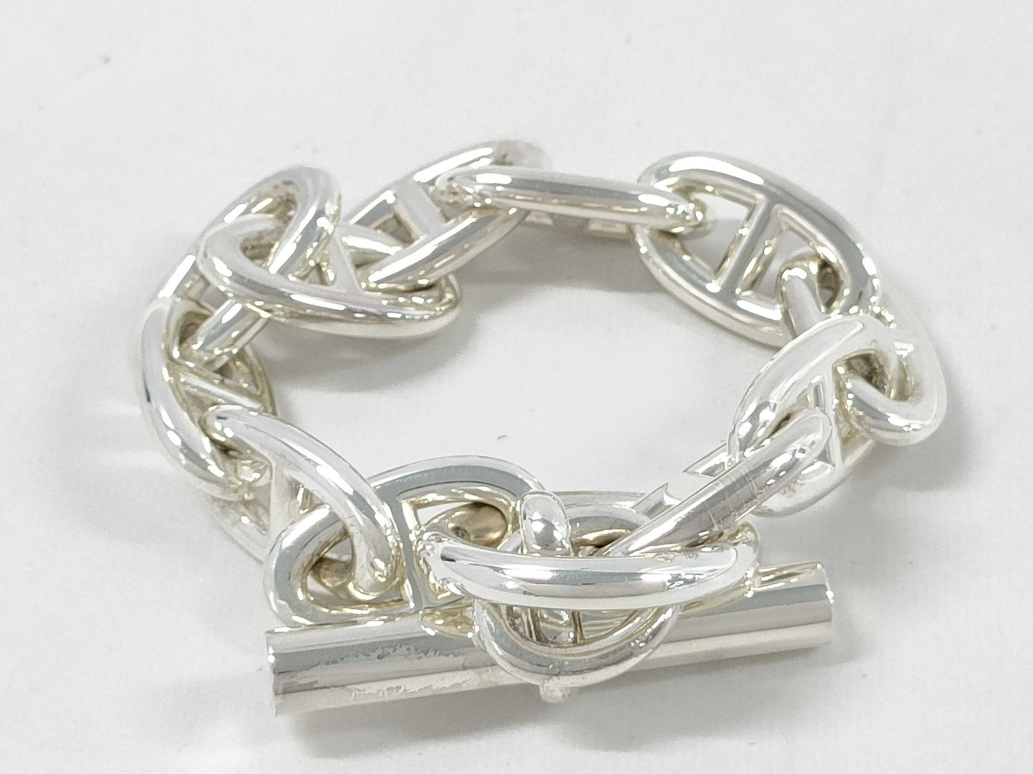 HERMES Chaine d'Ancre GM 11-link bracelet/bangle in SV925, 64.2g