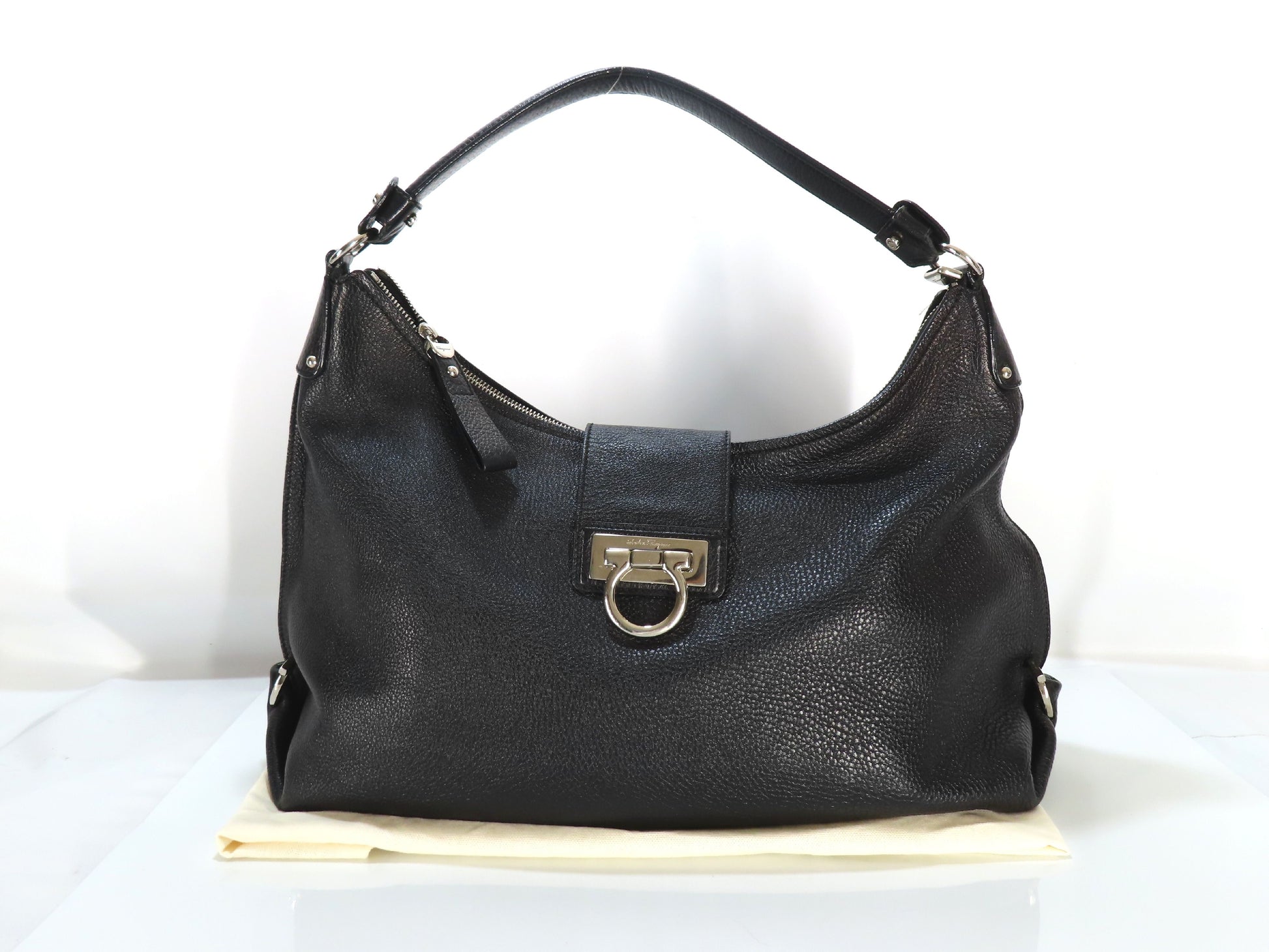 Salvatore Ferragamo Gancini Leather Shoulder Bag