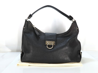 Salvatore Ferragamo Gancini Leather Shoulder Bag