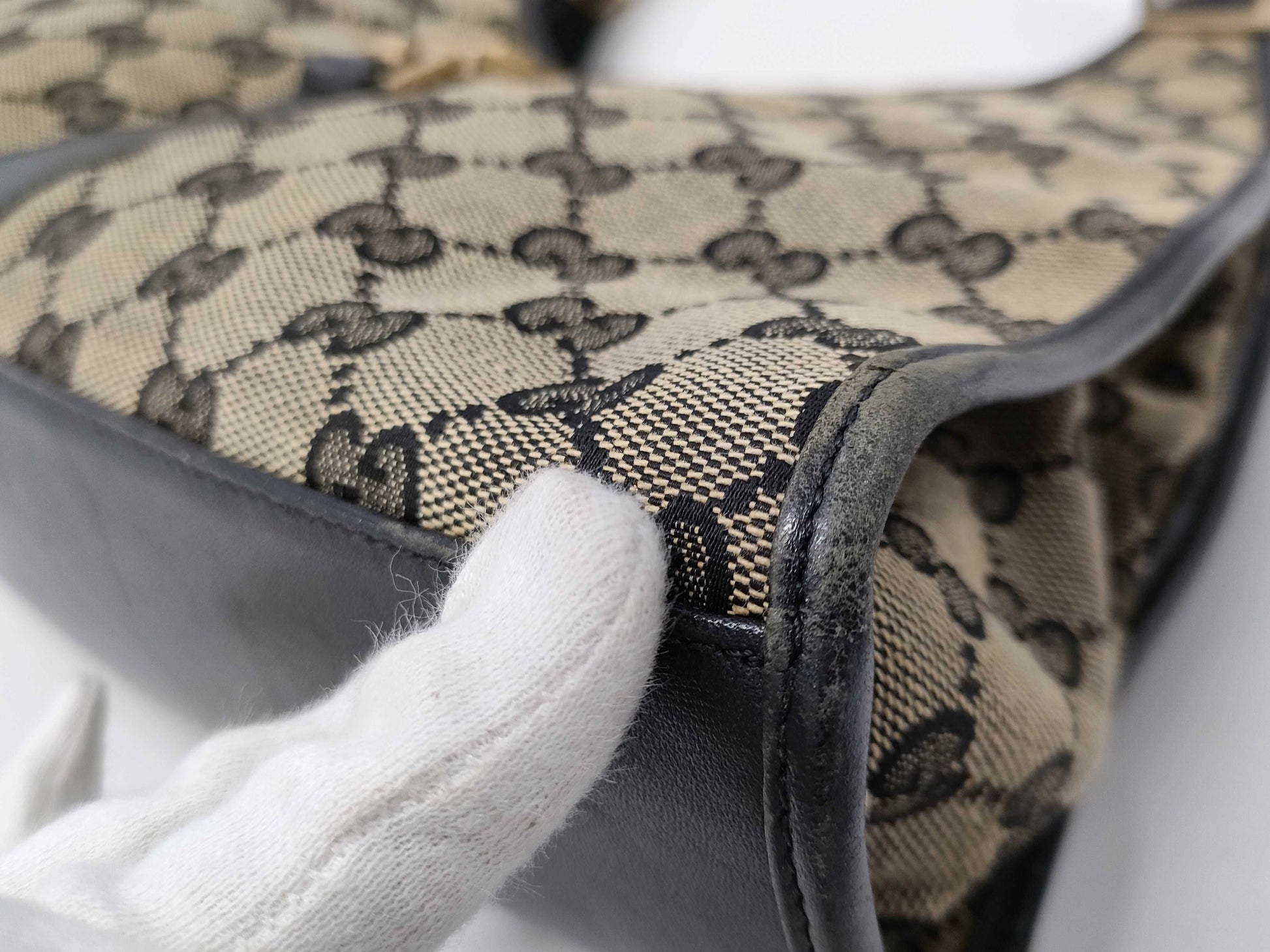 GUCCI GUCCI GG Canvas/Jackie Shoulder Bag Canvas 001154 Two-Tone Tote Bag