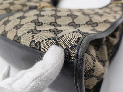 GUCCI GUCCI GG Canvas/Jackie Shoulder Bag Canvas 001154 Two-Tone Tote Bag
