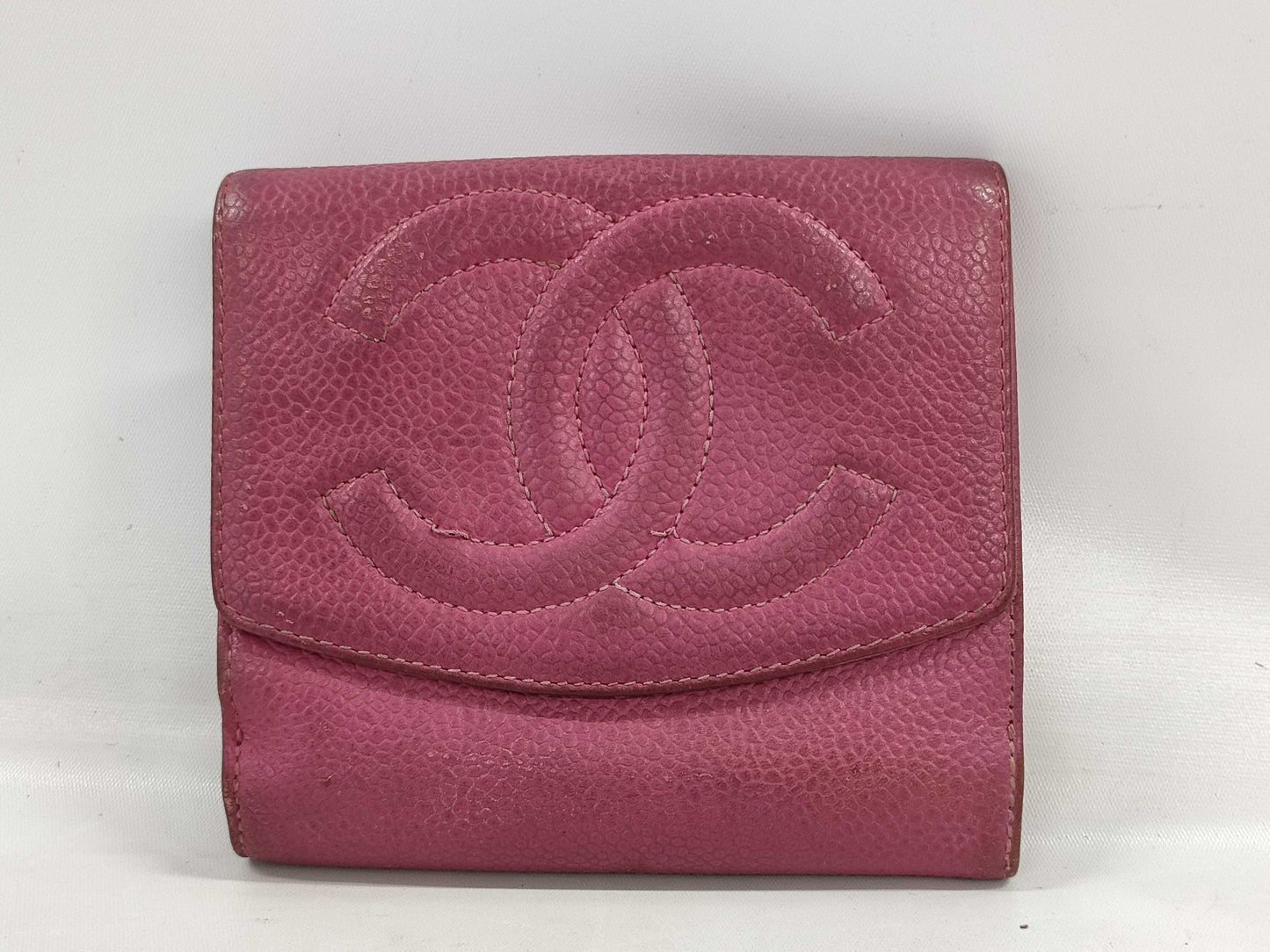 CHANEL Leather Tri-fold Wallet