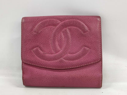 CHANEL Leather Tri-fold Wallet
