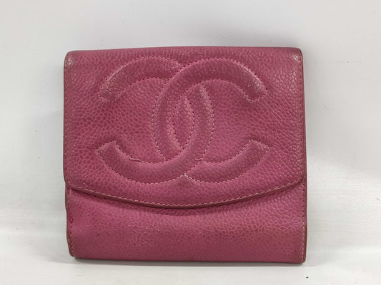 CHANEL Leather Tri-fold Wallet