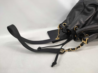 CHANEL Drawstring Caviar Skin Shoulder Bag, No. 4