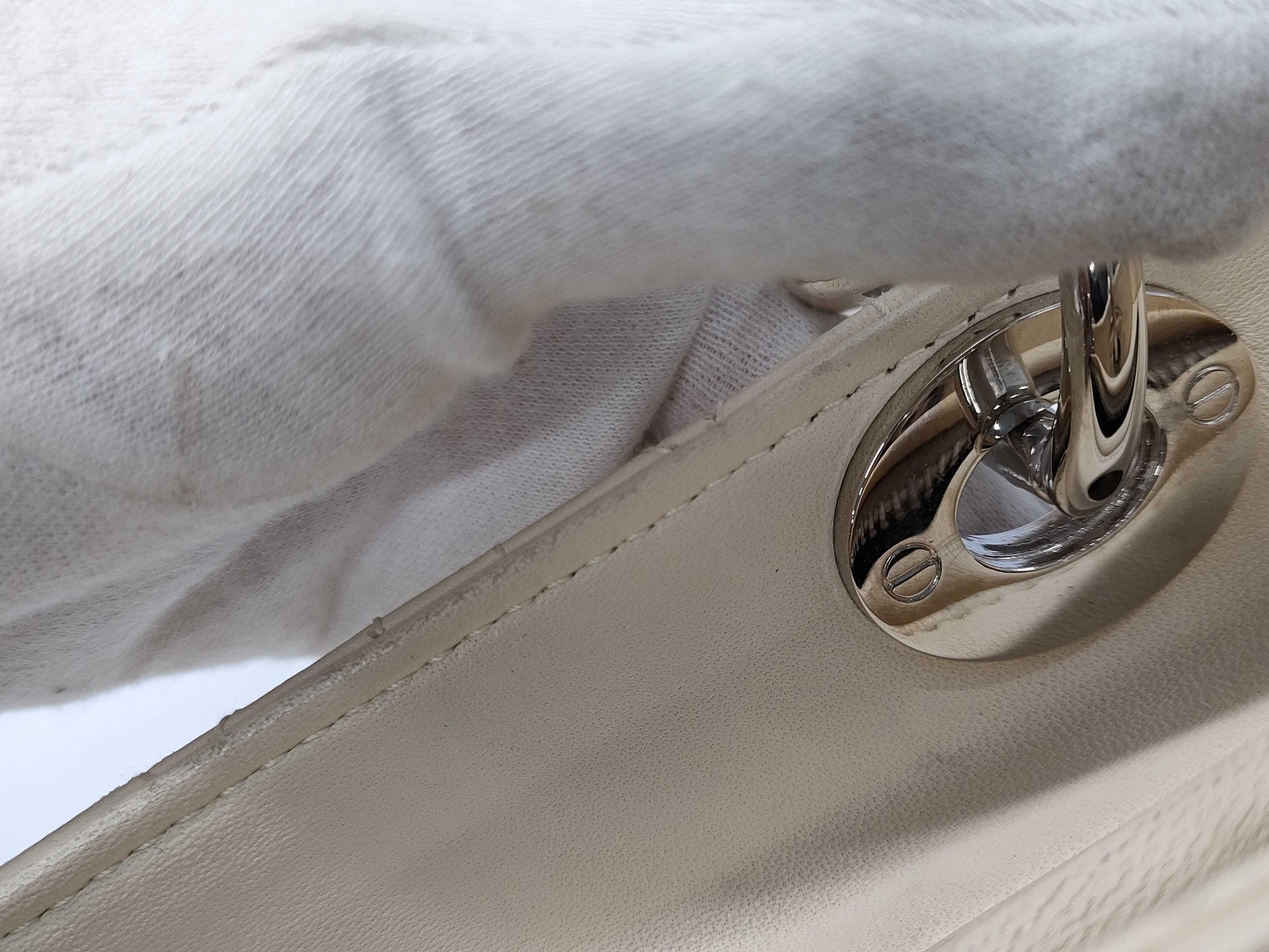 Dior Cannage Lady Dior Handbag Leather 09-MA-0067 Beige Shoulder Strap Handbag