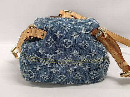 LOUIS VUITTON Monogram Denim Sac Ado PM Backpack M95057 CA0066