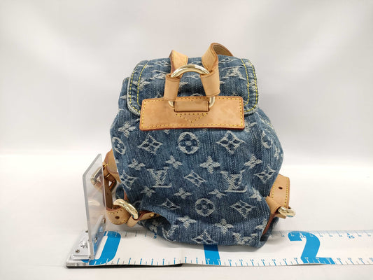 LOUIS VUITTON Monogram Denim Sac Ado PM Backpack M95057 CA0066