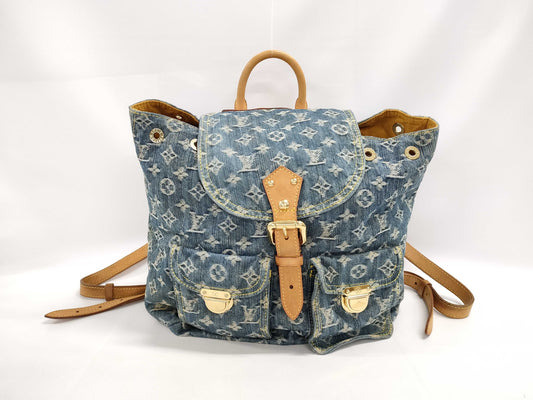 LOUIS VUITTON Monogram Denim Sac Ado GM M95056 CA0096 Backpack