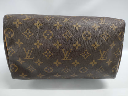 LOUIS VUITTON Speedy 25 M41528 MI9001 Canvas/Leather Brown Monogram Handbag