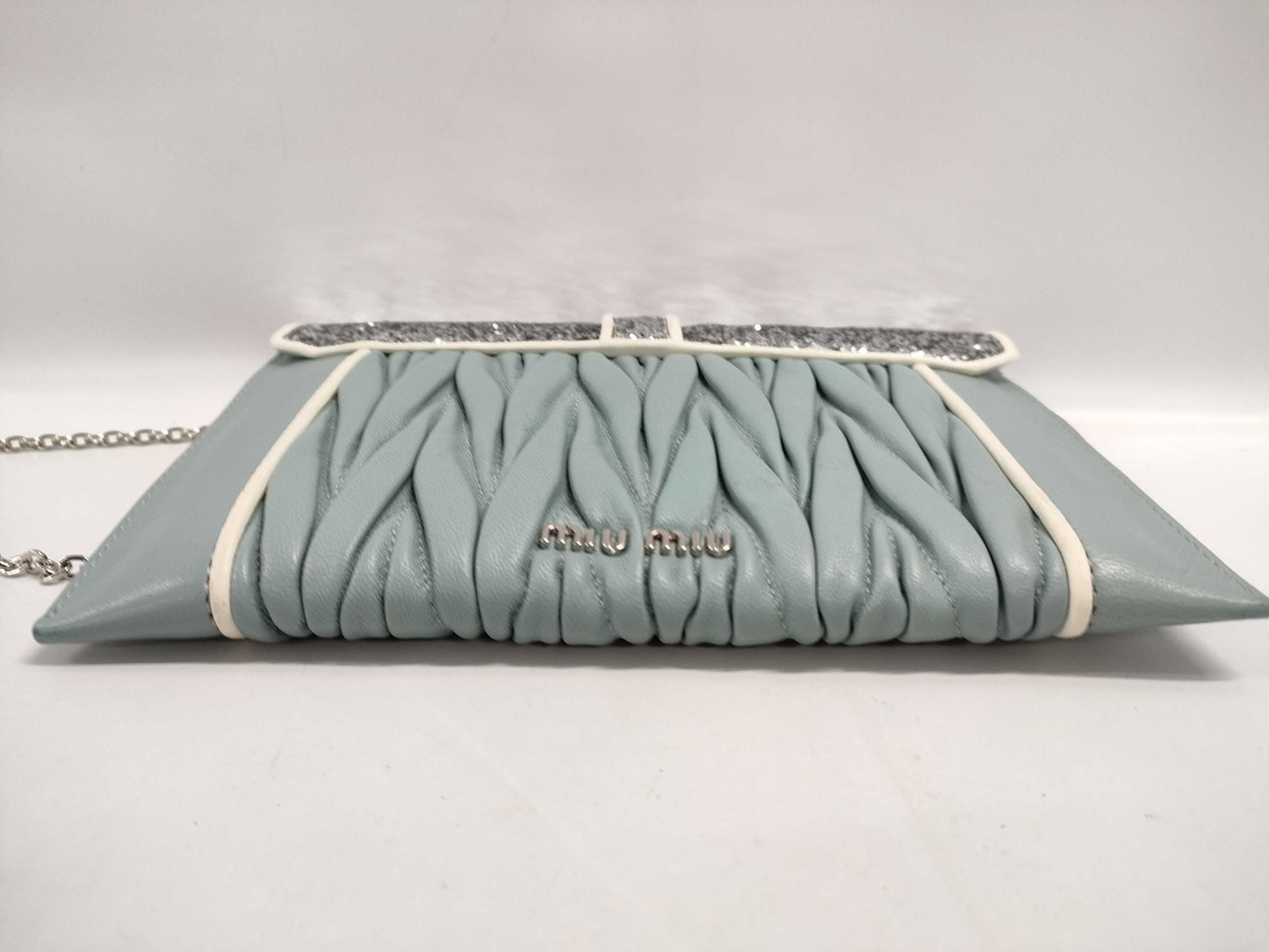 Miu Miu Matelasse Leather 5NF001 Mint Green Shoulder Bag