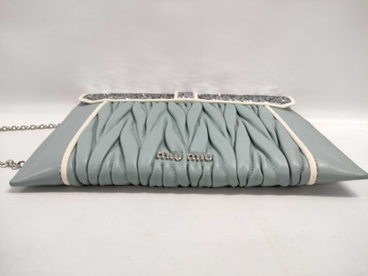 Miu Miu Matelasse Leather 5NF001 Mint Green Shoulder Bag