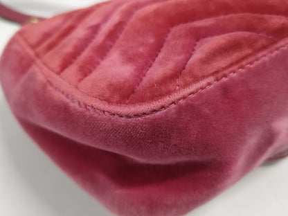 GUCCI 446744 GG Marmont Rose Red A024578184 Shoulder Bag