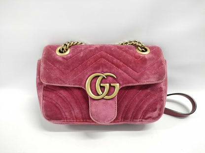 GUCCI 446744 GG Marmont Rose Red A024578184 Shoulder Bag