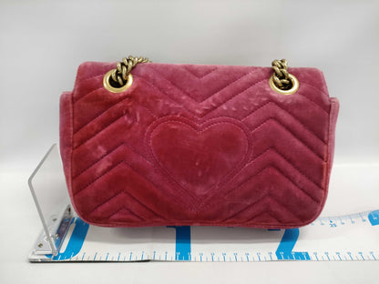 GUCCI 446744 GG Marmont Rose Red A024578184 Shoulder Bag