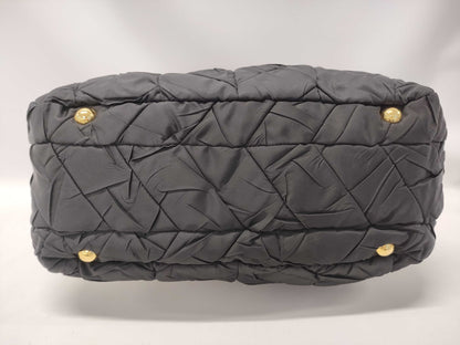 PRADA Chain Handbag Black Gathered Handbag