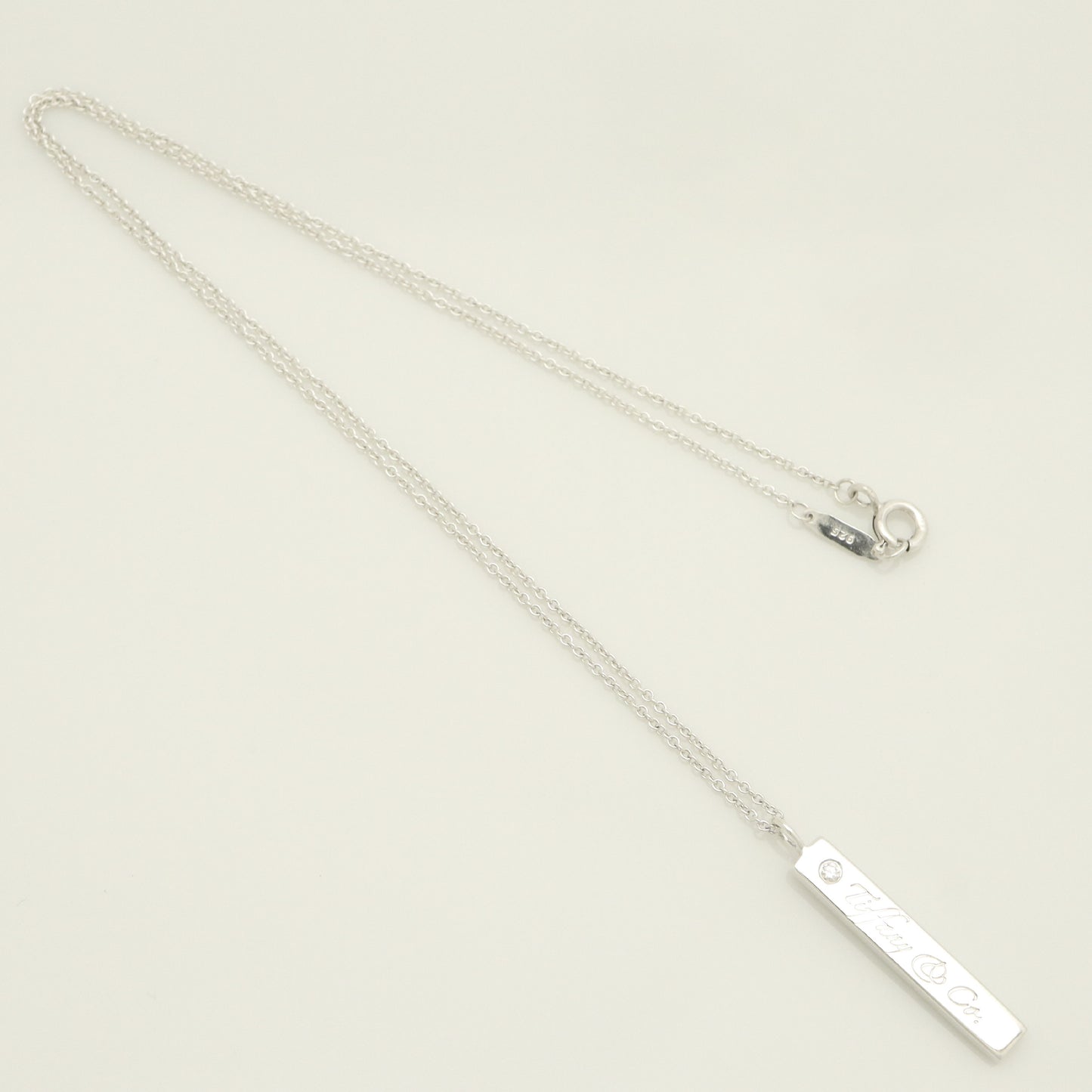 Tiffany & Co. Notes Bar 1-Piece Diamond Necklace Pendant in Sterling Silver - Weight: 3.25g