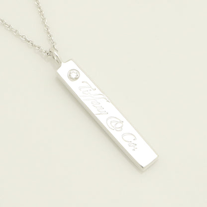 Tiffany & Co. Notes Bar 1-Piece Diamond Necklace Pendant in Sterling Silver - Weight: 3.25g