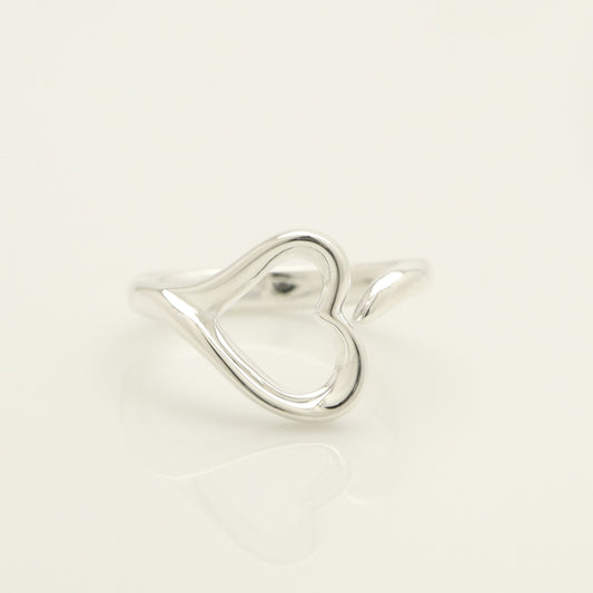 Tiffany & Co. Open Heart Ring, Size 9, Sterling Silver , Weight: 2.23g