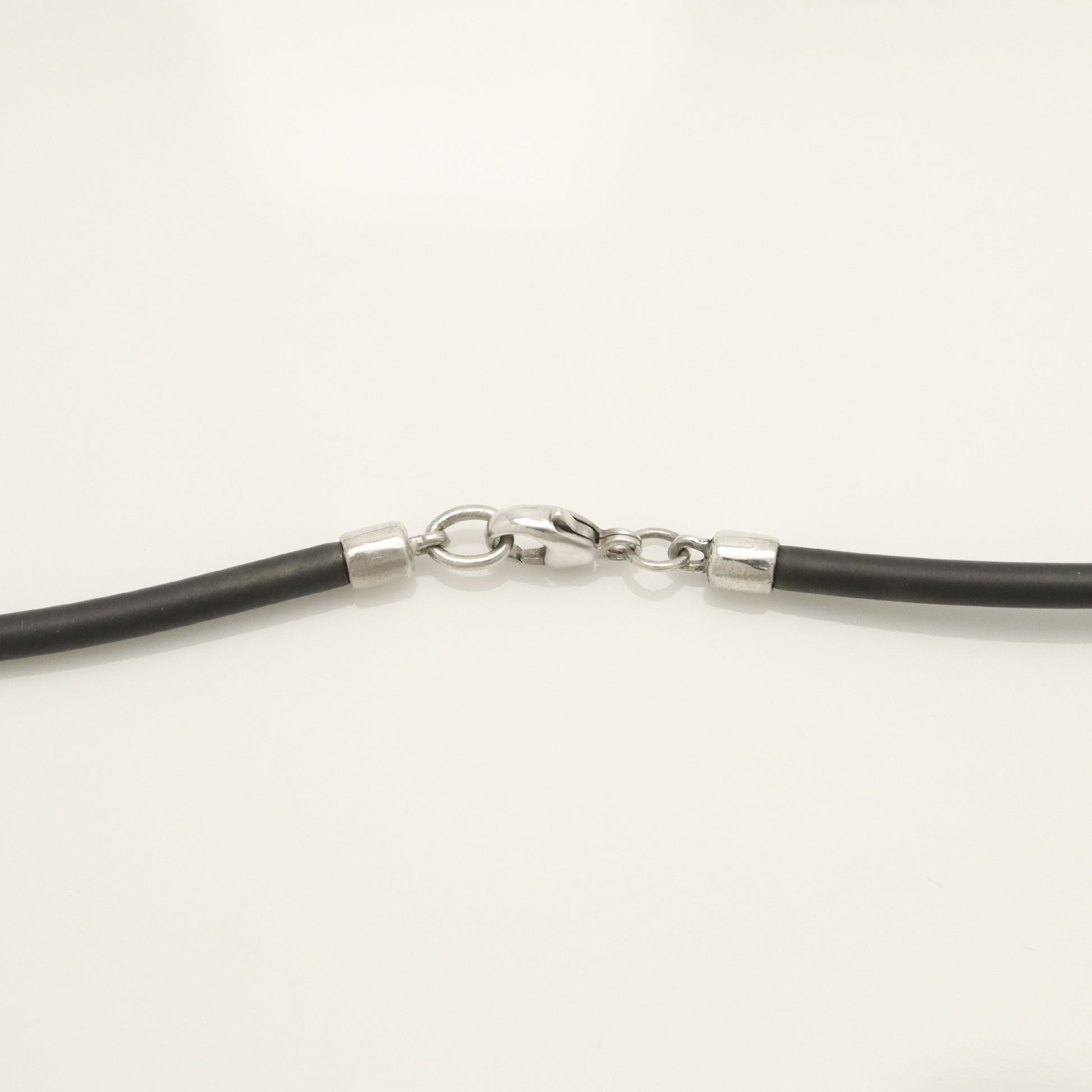Tiffany & Co. Atlas Bar Rubber Cord Necklace, 925 Sterling Silver, Weight: 15.31g