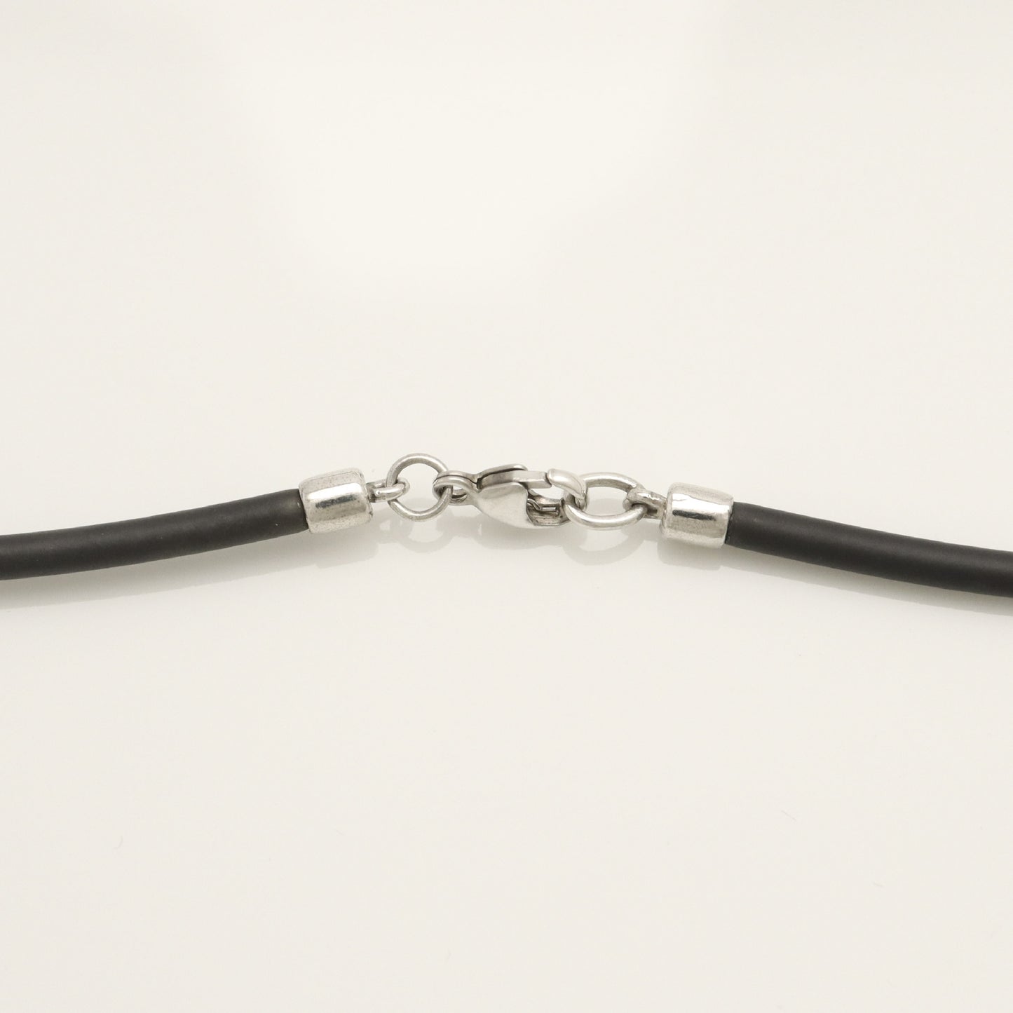 Tiffany & Co. Atlas Bar Rubber Cord Necklace, 925 Sterling Silver, Weight: 15.31g