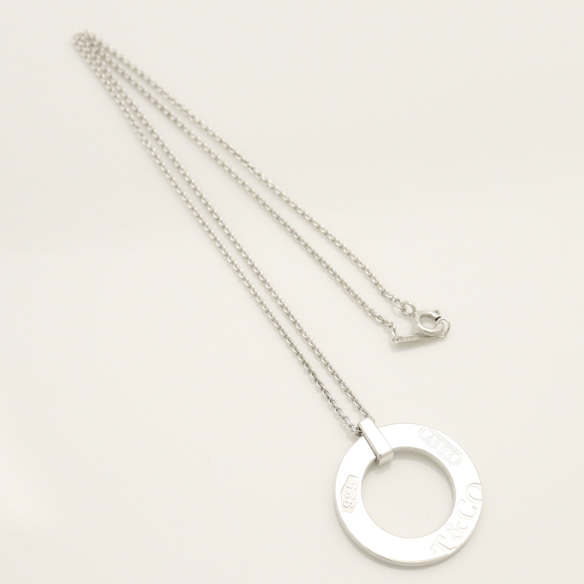 Tiffany & Co. 1837 Round Circle Necklace in Sterling Silver - Weight: 7.89g