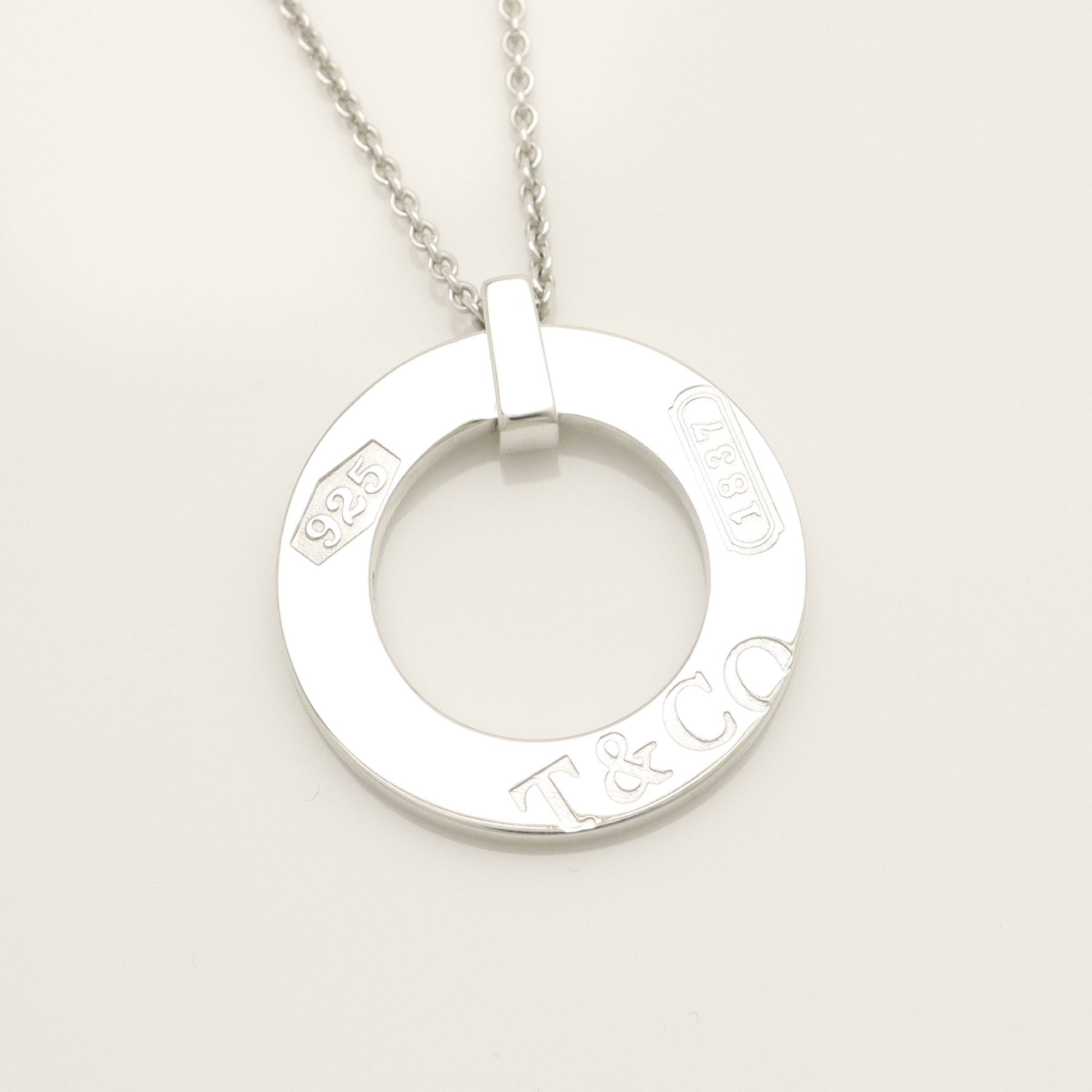 Tiffany & Co. 1837 Round Circle Necklace in Sterling Silver - Weight: 7.89g