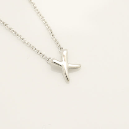 Tiffany & Co. Mini Kiss Cross Paloma Picasso Necklace in 925 Sterling Silver, 12.7g