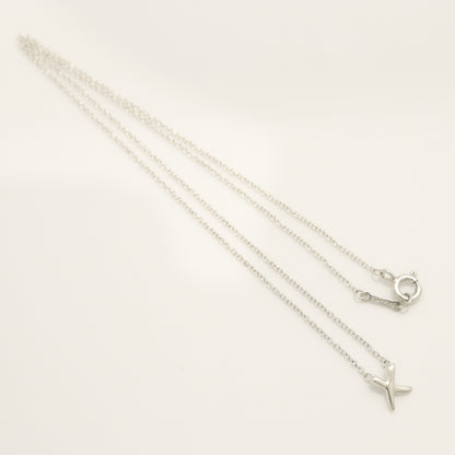 Tiffany & Co. Mini Kiss Cross Paloma Picasso Necklace in 925 Sterling Silver, 12.7g
