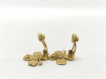 CHANEL CHANEL Earrings 94A Clover Gold Earrings