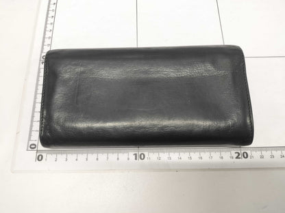 CHANEL CHANEL Long Wallet Lucky Flower Coco Mark Black Leather Wallet