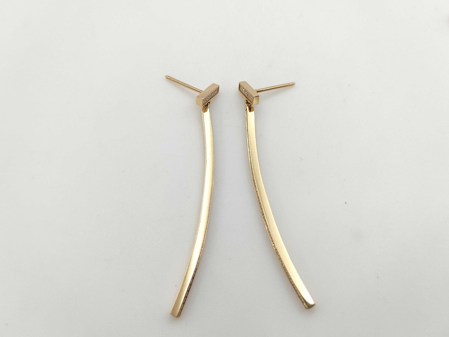 Tiffany&Co. T-Bar Diamond Au750 3.8g Earrings 