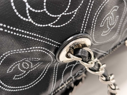 CHANEL Shoulder Bag 57428 BLACK+BEIGE Coated Canvas SILVER 25718271 Shoulder Bag