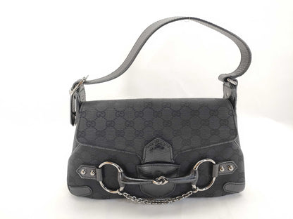GUCCI GG Canvas Horsebit One-Shoulder Bag Shoulder Bag