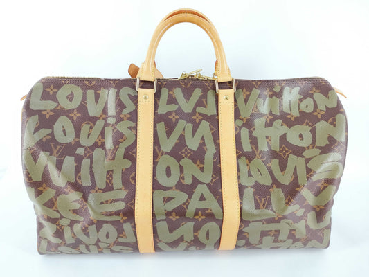 LOUIS VUITTON Monogram Louis Vuitton Monogram Keepall 50 Graffiti Boston Bag